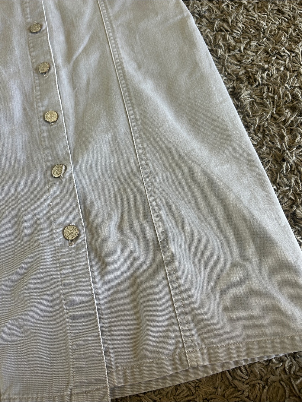 Bill Blass Jeans Vintage Sleeveless Button-Front Denim Dress in Light Gray Sz 8 - Picture 3 of 9
